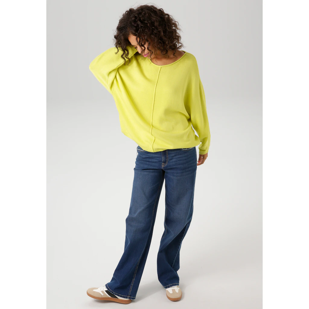 Aniston CASUAL Strickpullover Mit Langen Fledermaus-Ärmeln - NEUE KOLLEKTION