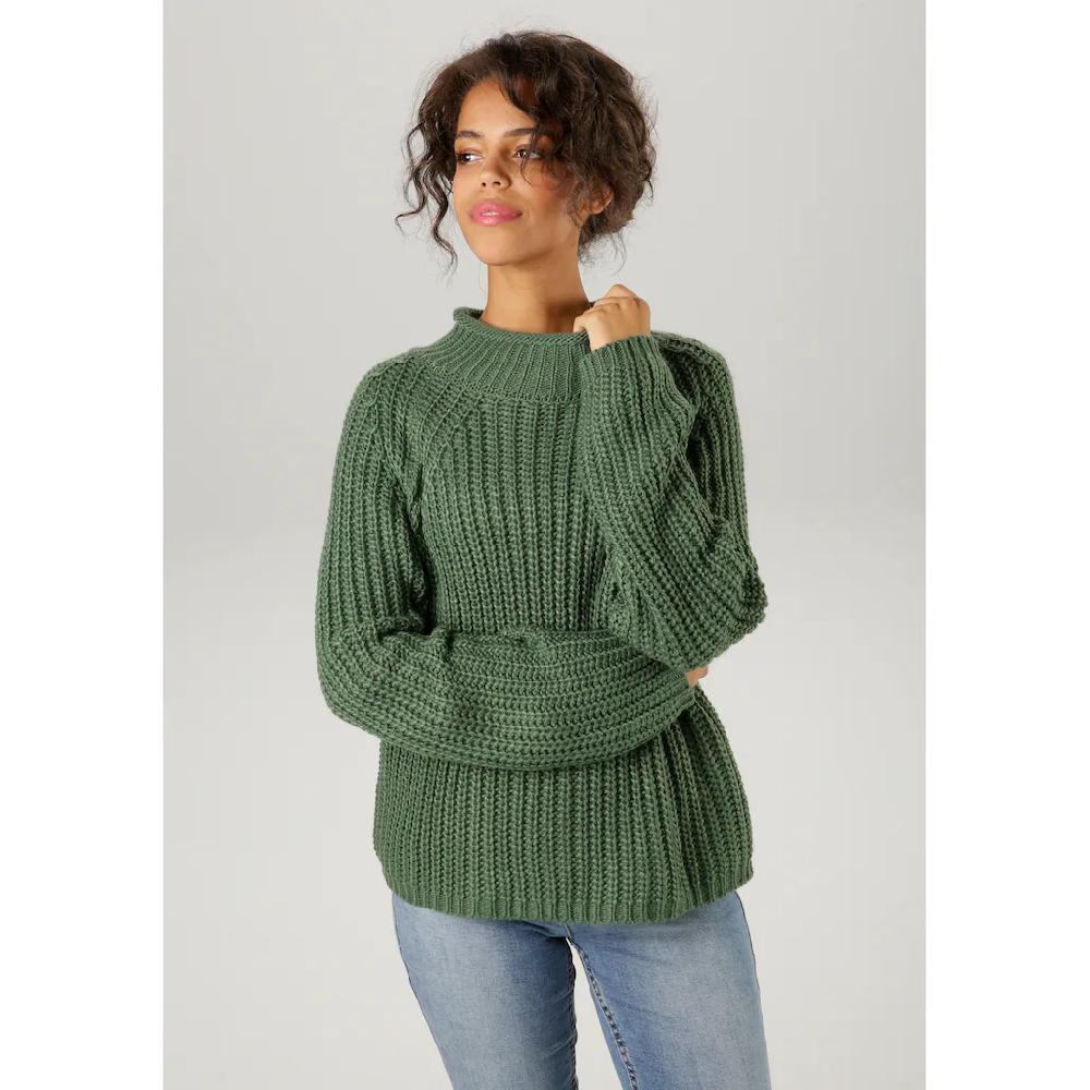 Aniston CASUAL Strickpullover mit Rollkante am Stehkragen