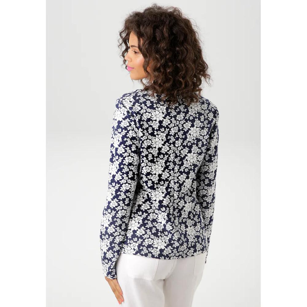 Aniston CASUAL Sweatblazer Mit Ausdrucksvollem Blumenmuster - NEUE KOLLEKTION