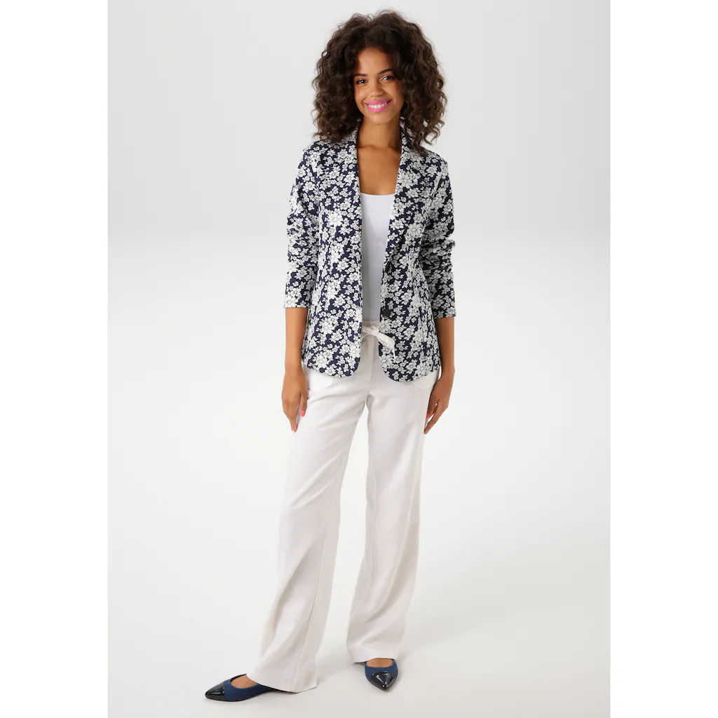 Aniston CASUAL Sweatblazer Mit Ausdrucksvollem Blumenmuster - NEUE KOLLEKTION