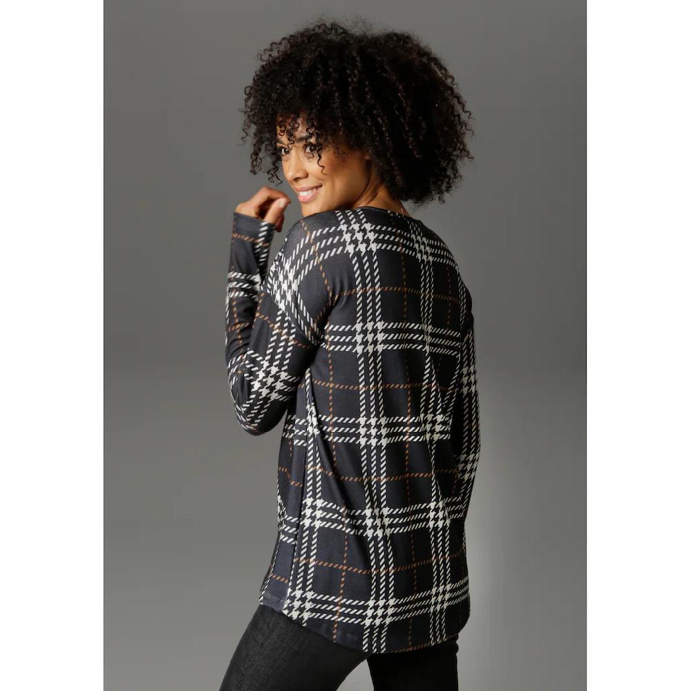 Aniston CASUAL Sweatshirt Im Karo-Dessin