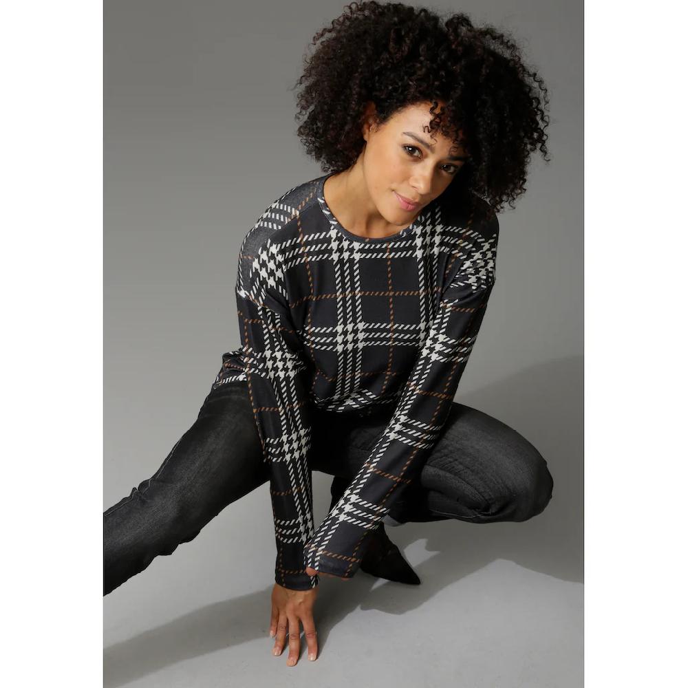 Aniston CASUAL Sweatshirt Im Karo-Dessin