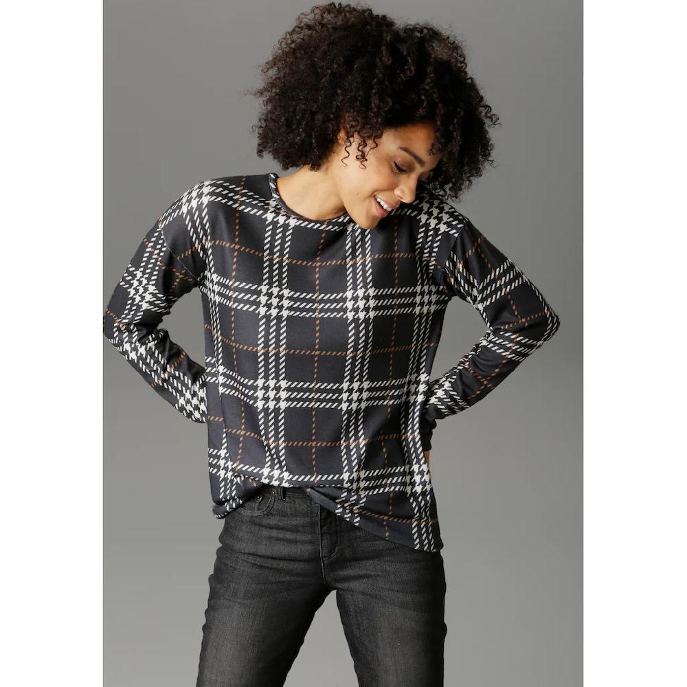 Aniston CASUAL Sweatshirt Im Karo-Dessin