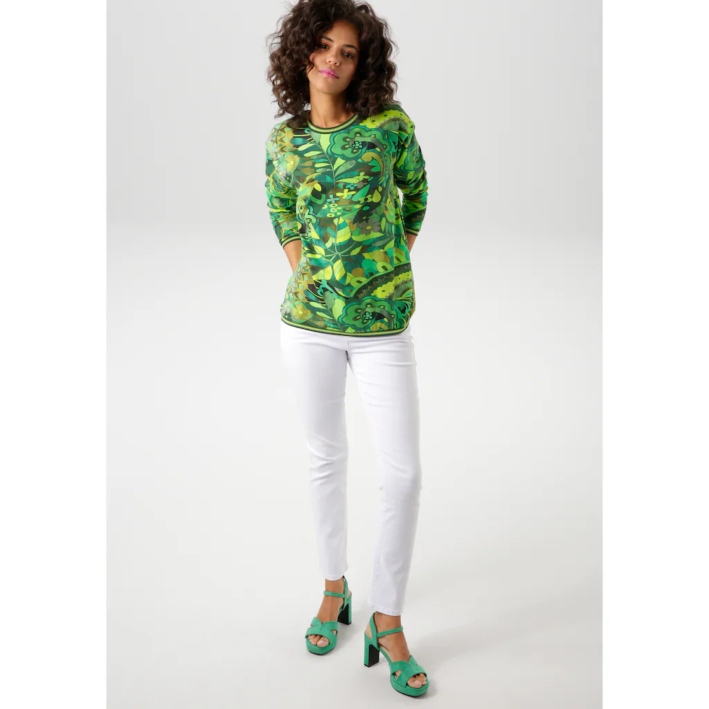 Aniston CASUAL Sweatshirt Mit Extravagantem Druck Im Batik-Dessin - NEUE KOLLEKTON