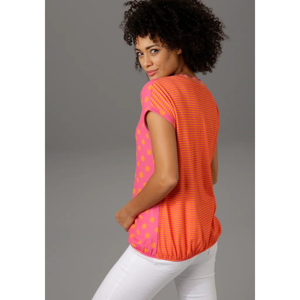 Aniston CASUAL T-Shirt Im Material- Und Mustermix