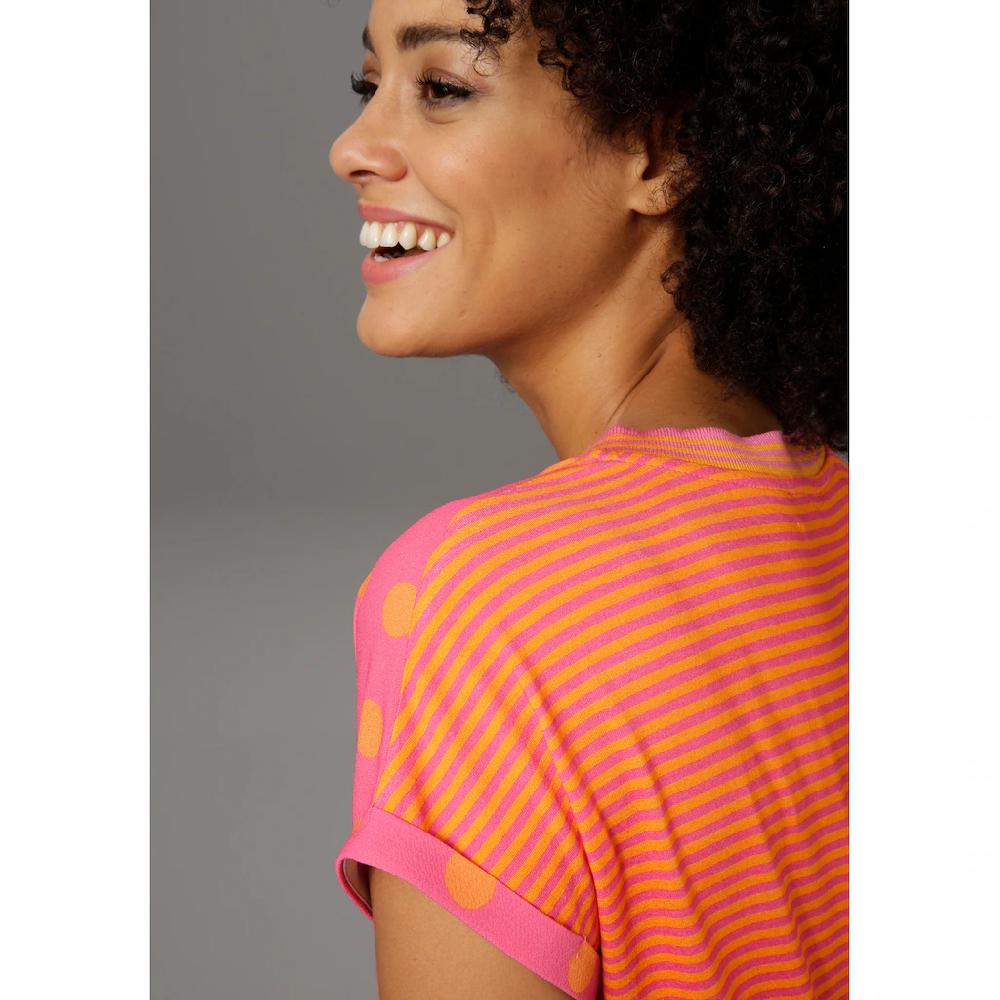 Aniston CASUAL T-Shirt Im Material- Und Mustermix