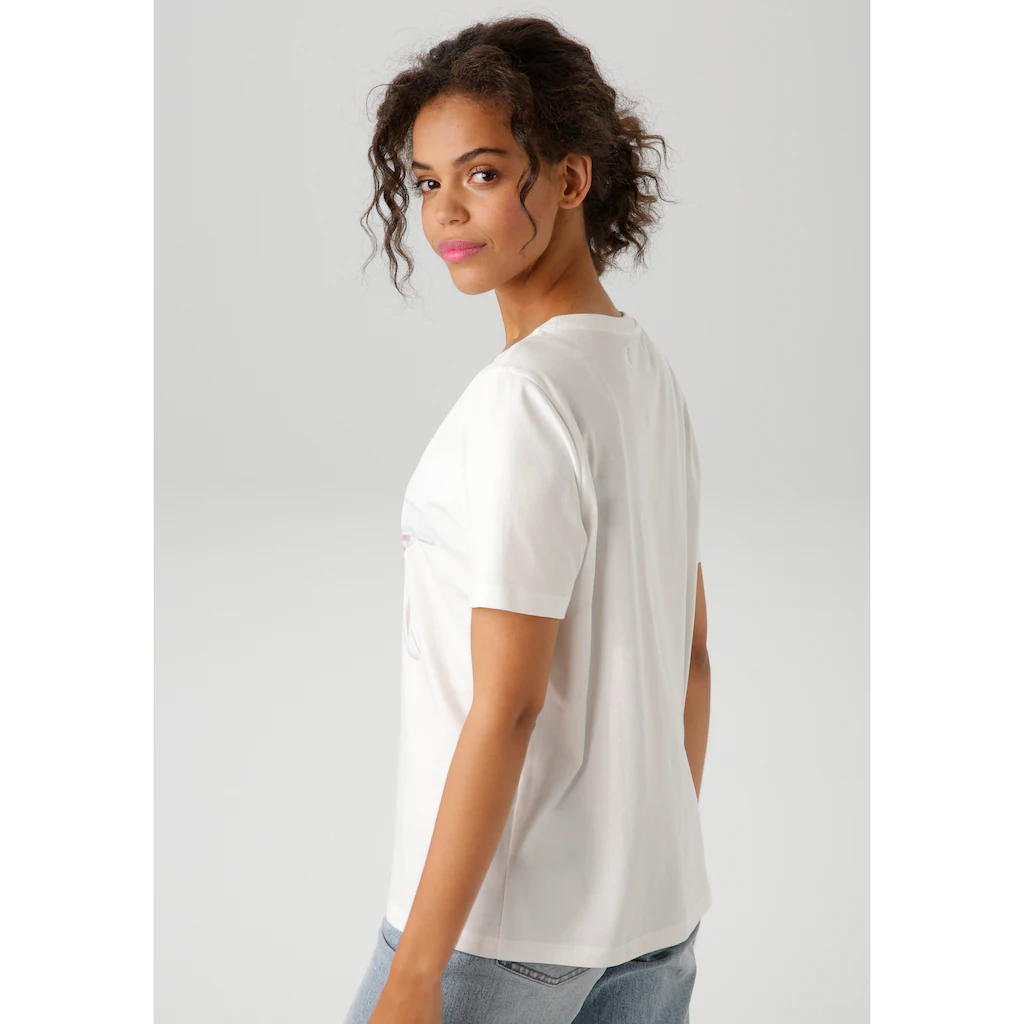 Aniston CASUAL T-Shirt Mit Ballettschuhen Verziertem Frontdruck - NEUE KOLLEKTION