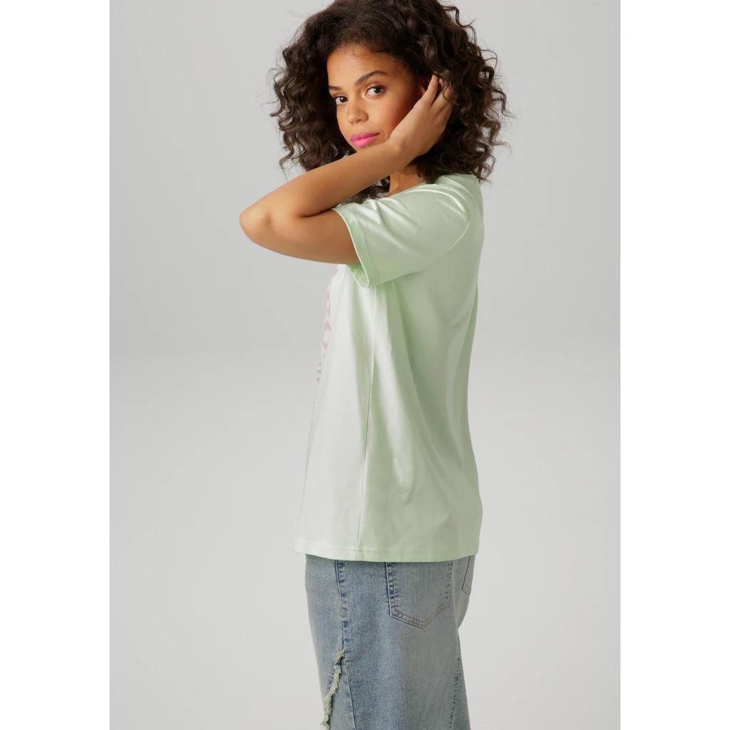 Aniston CASUAL T-Shirt Mit Farbharmonischen Frontprint Aus Foliendruck - NEUE KOLLEKTION