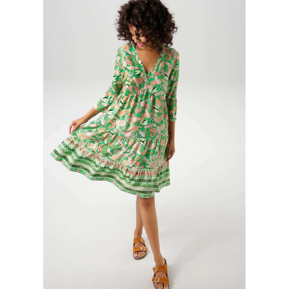 Aniston CASUAL Tunikakleid Mit Fantasievolle Farbharmonischen Druck - NEUE KOLLEKTION