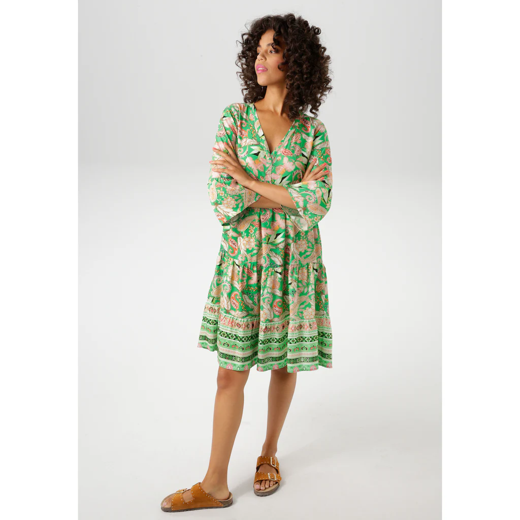 Aniston CASUAL Tunikakleid mit fantasievolle farbharmonischen Druck - NEUE KOLLEKTION