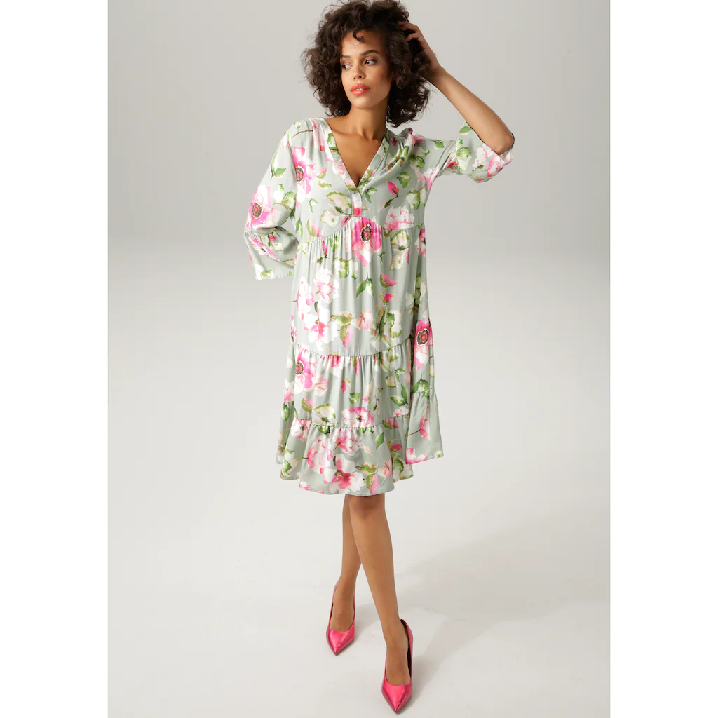 Aniston CASUAL Tunikakleid Mit Fantasievollem Blumendruck