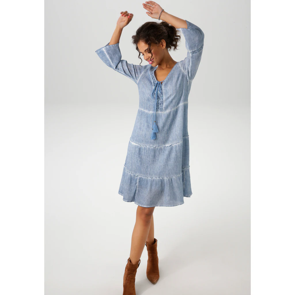 Aniston CASUAL Tunikakleid (mit Jersey-Unterkleid) Mit Aufwändiger Spitzenverzierung