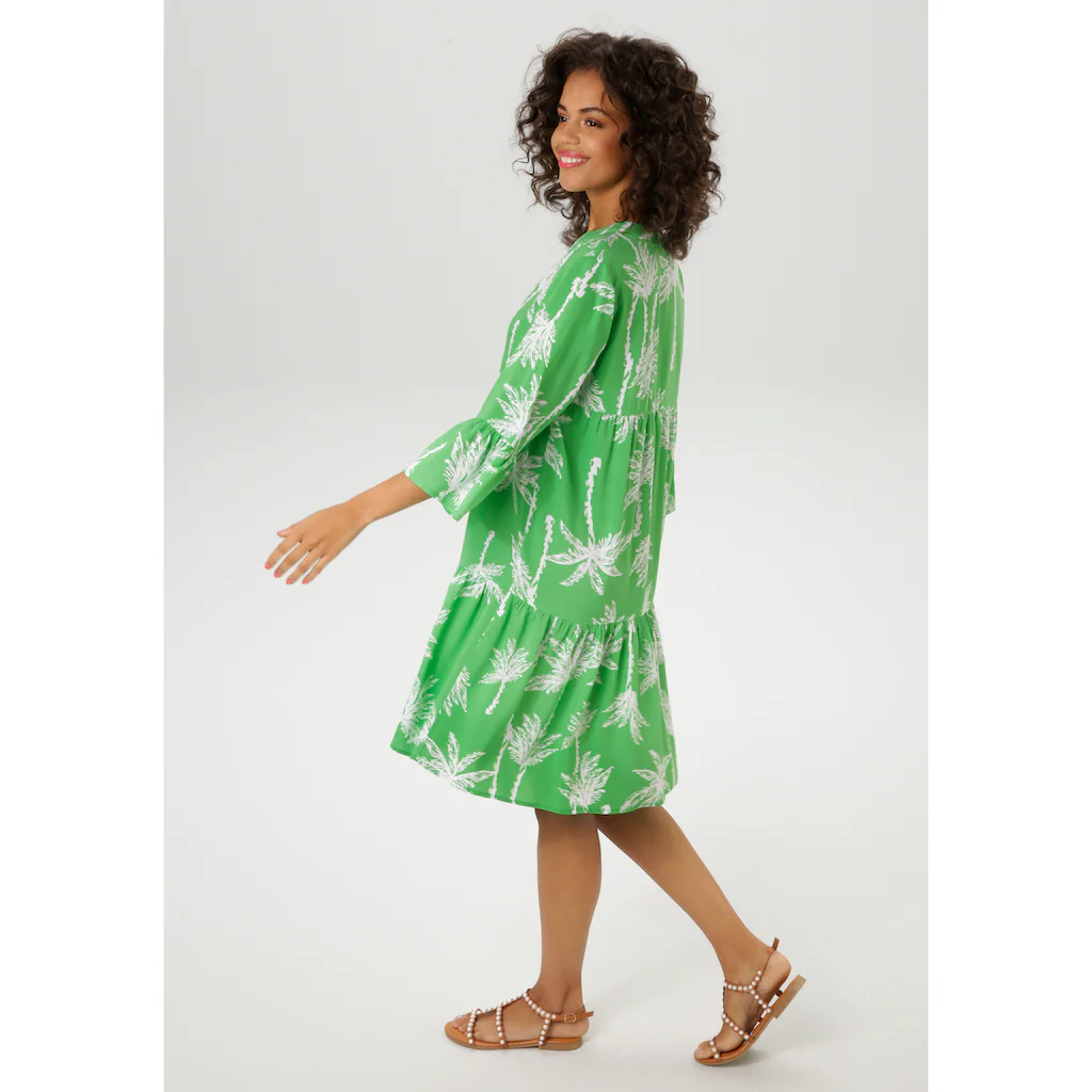 Aniston CASUAL Tunikakleid Mit Palmen Bedruckt - Jedes Teil Ein Unikat - NEUE KOLLEKTION