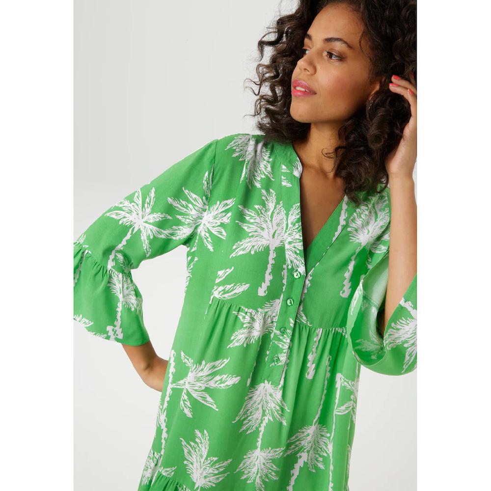 Aniston CASUAL Tunikakleid Mit Palmen Bedruckt - Jedes Teil Ein Unikat - NEUE KOLLEKTION