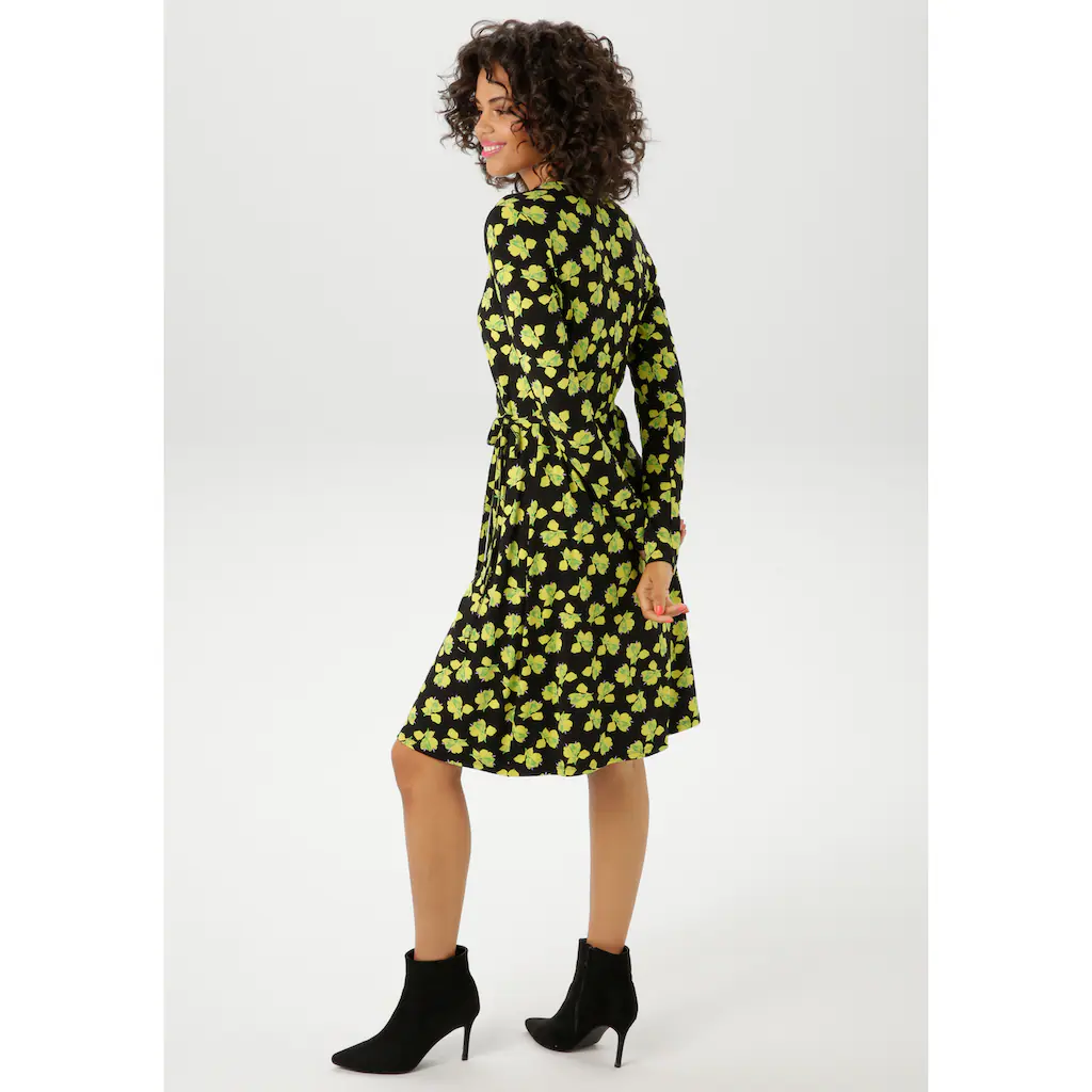 Aniston CASUAL Wickelkleid Mit Kunstvollen Blüten Bedruckt - NEUE KOLLEKTION