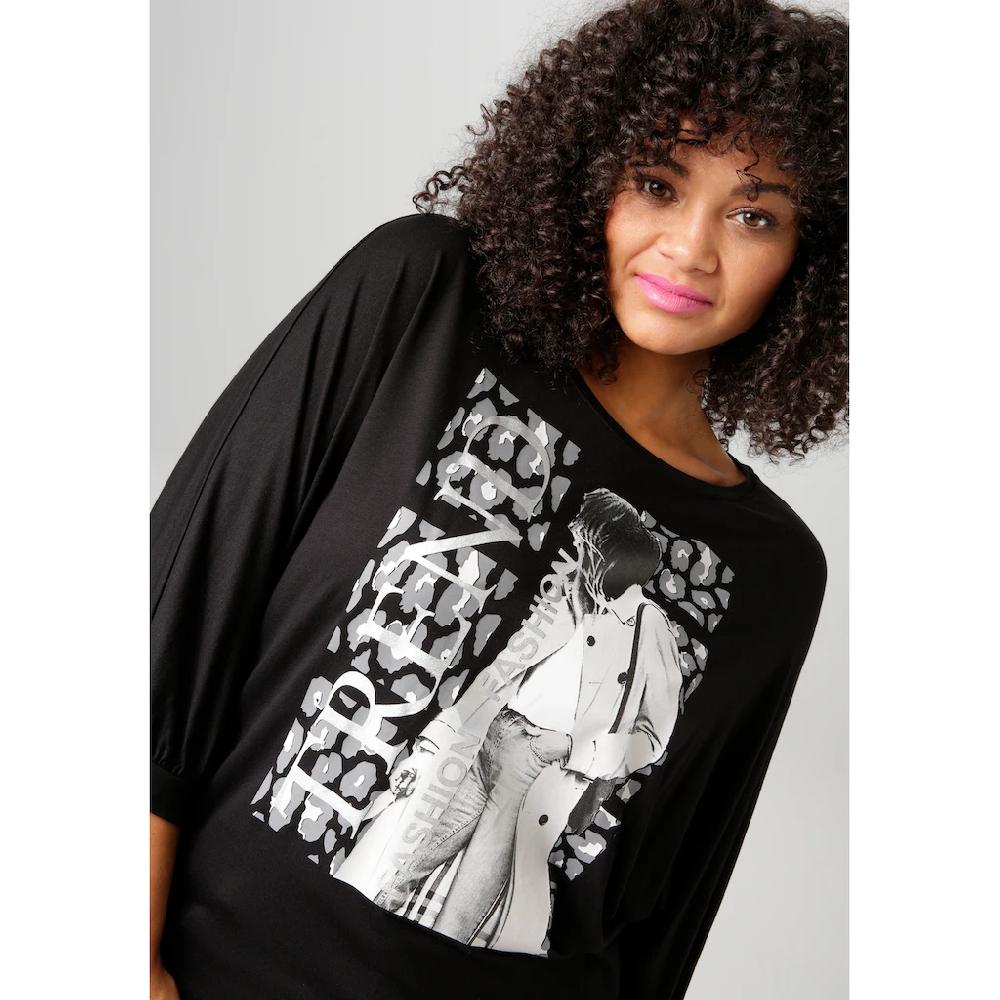 Aniston PLUS 3/4-Arm-Shirt Mit Trendigem Druckmotiv - NEUE KOLLEKTION