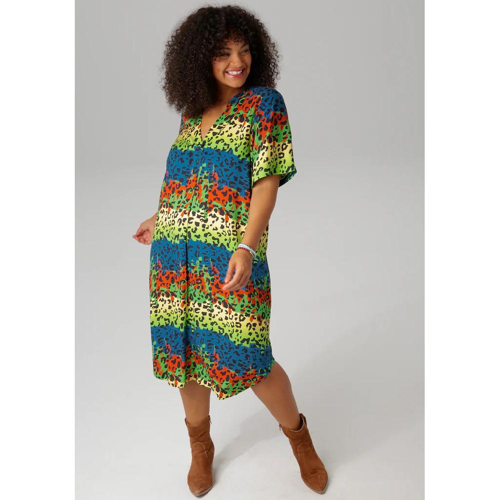 Aniston PLUS Blusenkleid Mit Farbenfrohem Animal-Print - NEUE KOLLEKTION