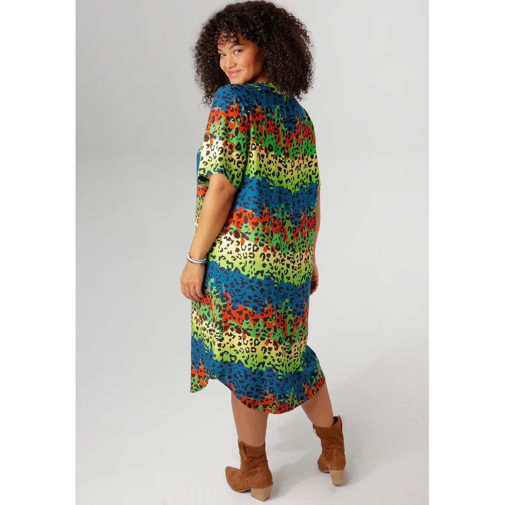 Aniston PLUS Blusenkleid Mit Farbenfrohem Animal-Print - NEUE KOLLEKTION