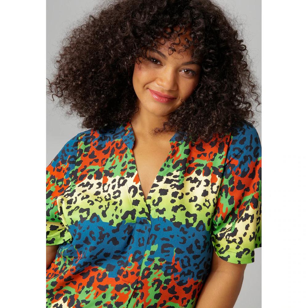 Aniston PLUS Blusenkleid Mit Farbenfrohem Animal-Print - NEUE KOLLEKTION