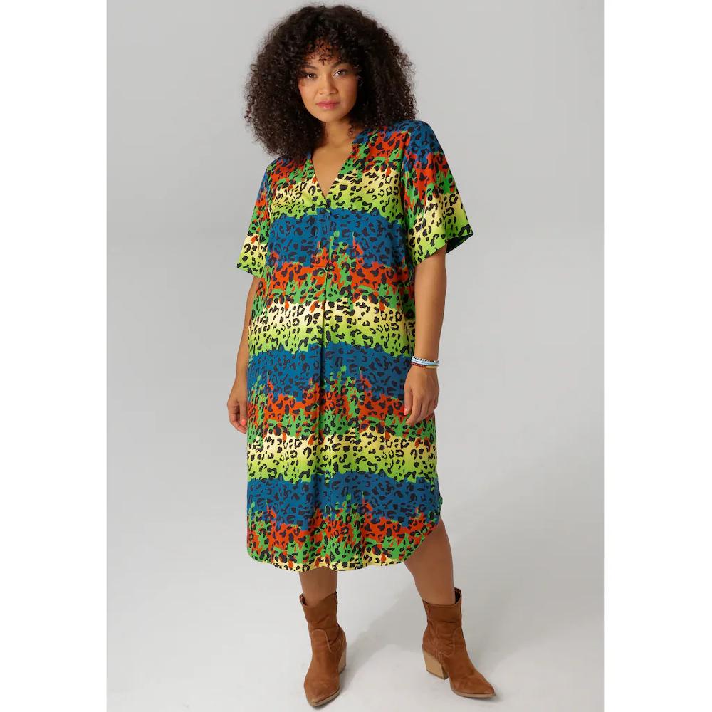Aniston PLUS Blusenkleid mit farbenfrohem Animal-Print - NEUE KOLLEKTION