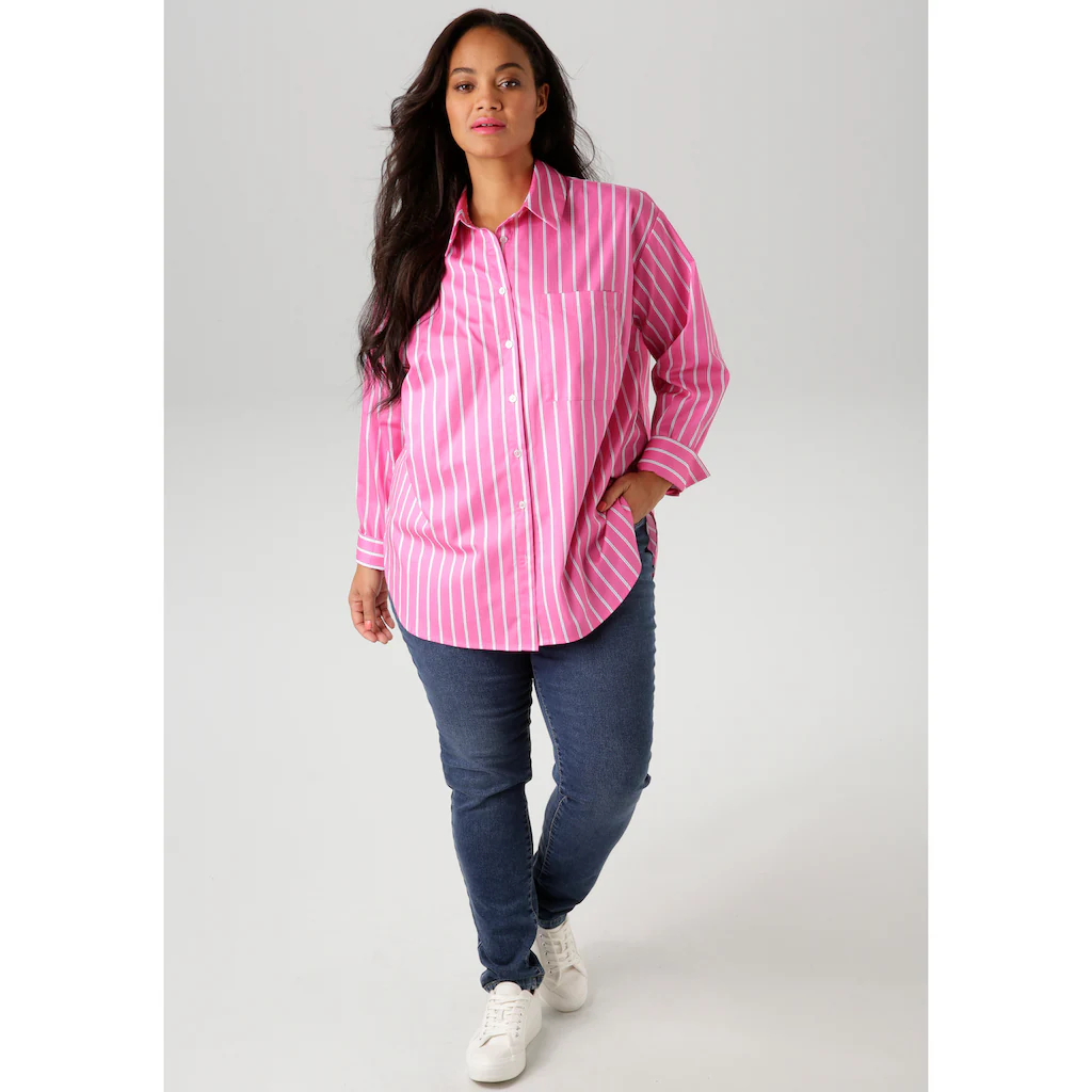 Aniston PLUS Hemdbluse In 2 Unterschiedlichen Streifen-Dessins - NEUE KOLLEKTION