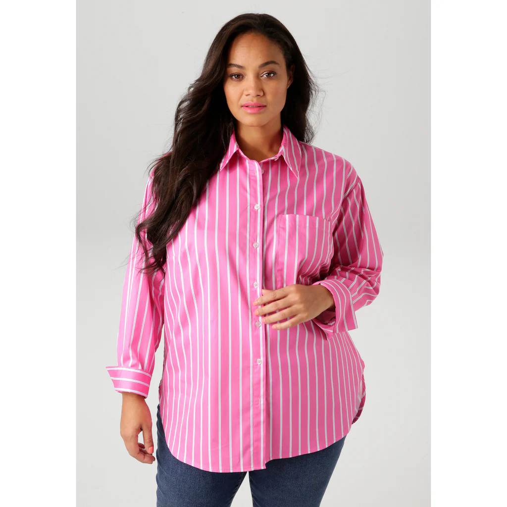 Aniston PLUS Hemdbluse in 2 unterschiedlichen Streifen-Dessins - NEUE KOLLEKTION