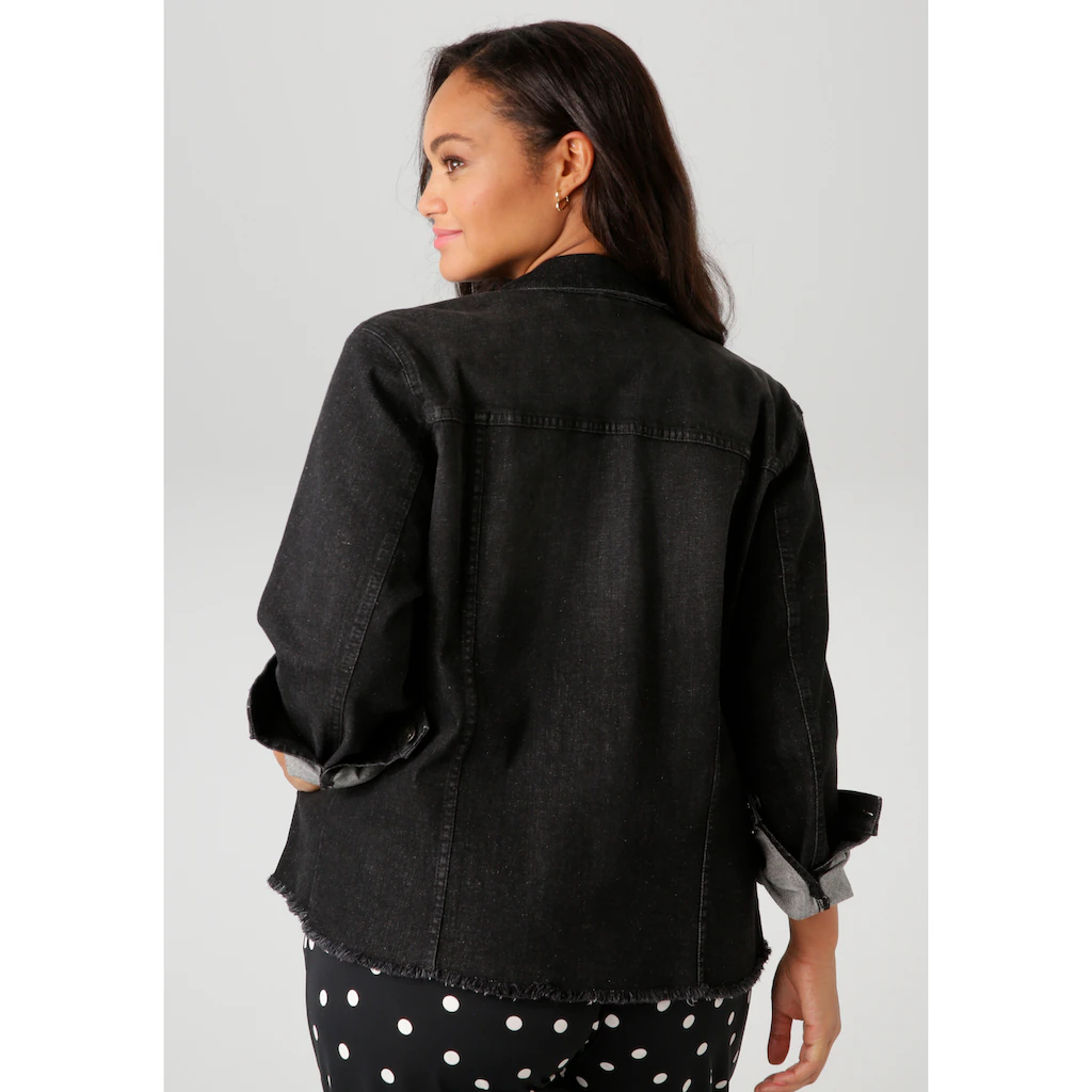 Aniston PLUS Jeansjacke Mit Ausgefranstem Saum - NEUE KOLLEKTION
