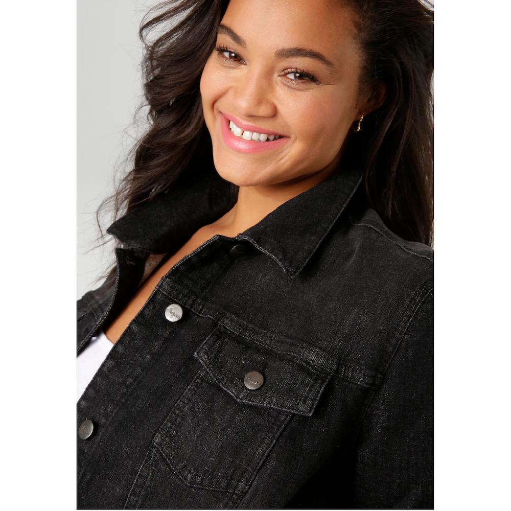 Aniston PLUS Jeansjacke Mit Ausgefranstem Saum - NEUE KOLLEKTION