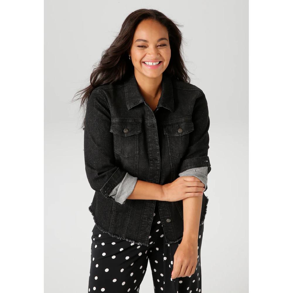 Aniston PLUS Jeansjacke mit ausgefranstem Saum - NEUE KOLLEKTION