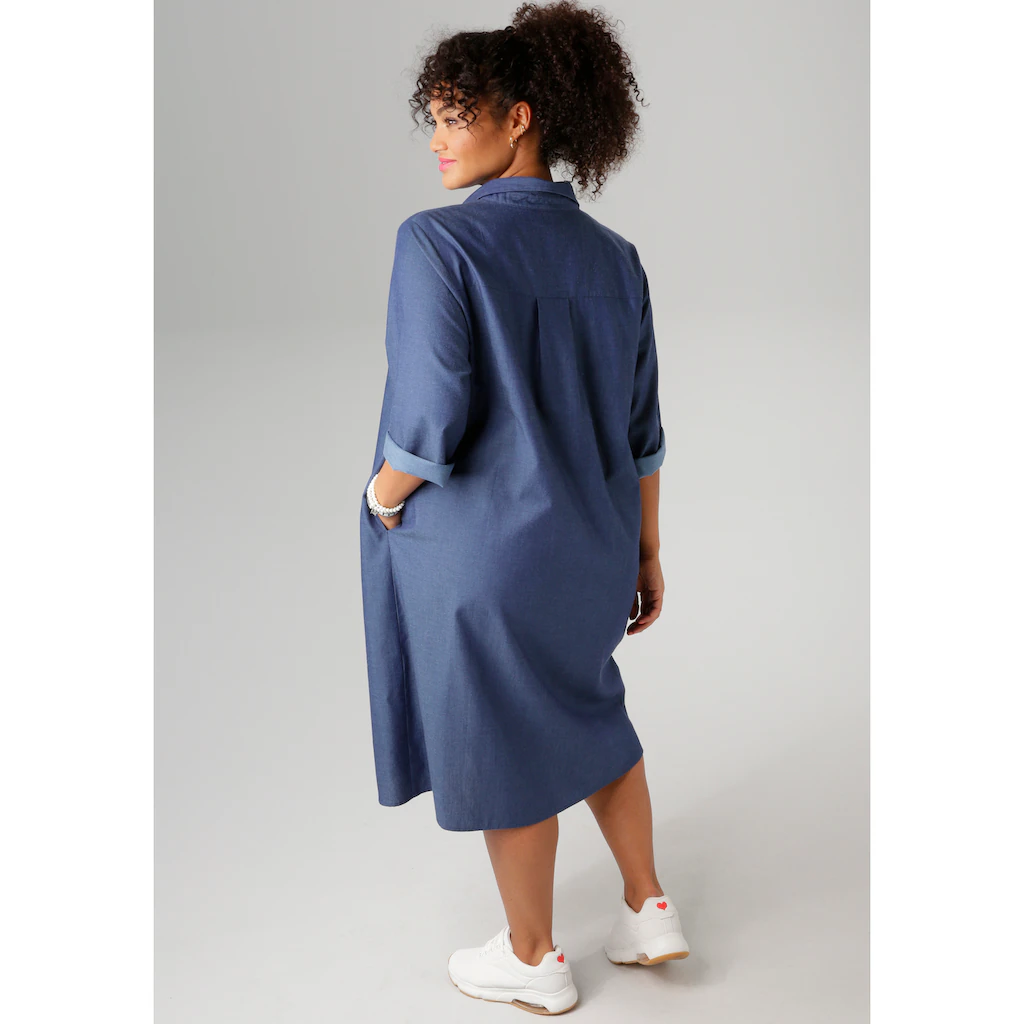 Aniston PLUS Jeanskleid Mit Hemdkragen - NEUE KOLLEKTION