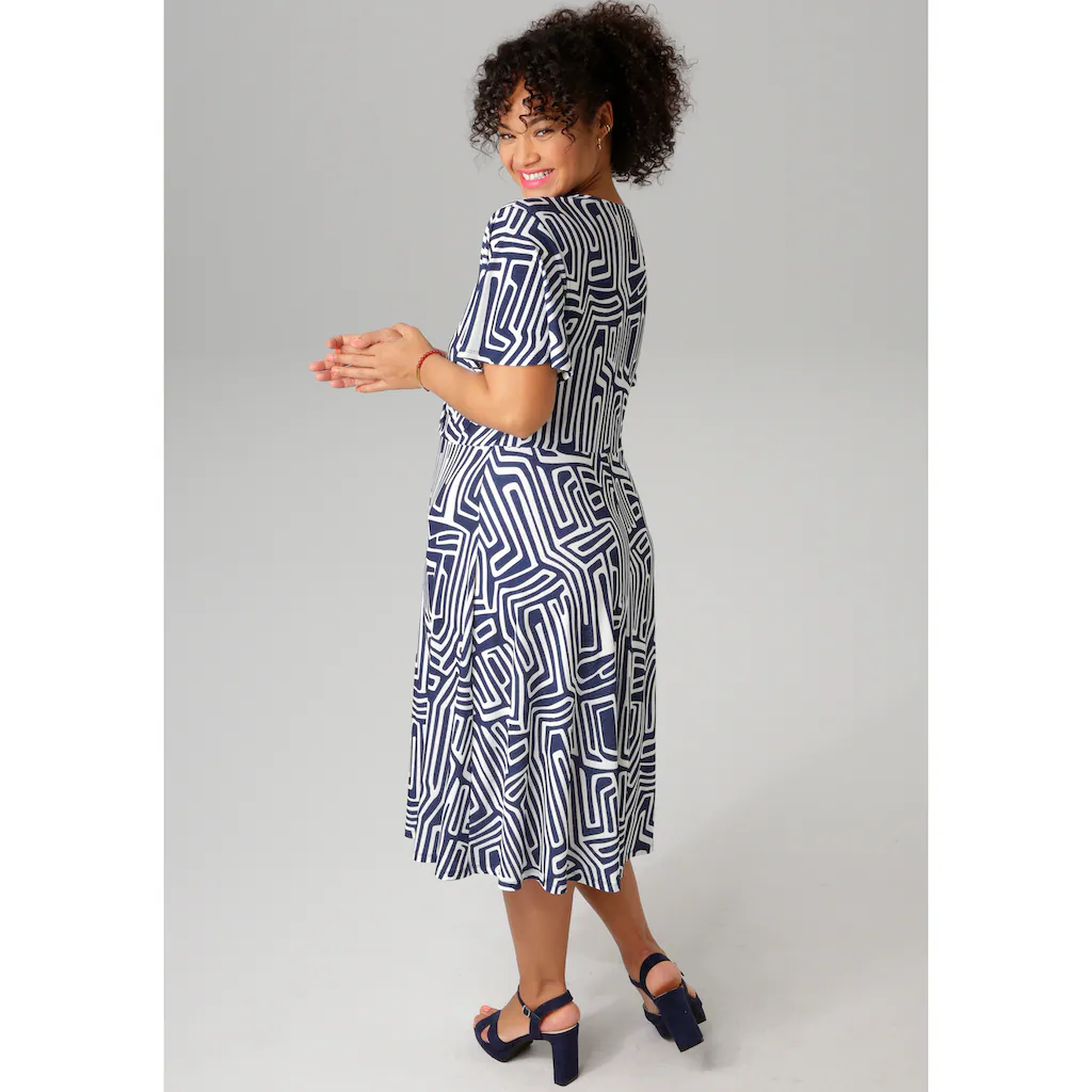 Aniston PLUS Jerseykleid Mit V-Ausschnitt In Wickeloptik - NEUE KOLLEKTION