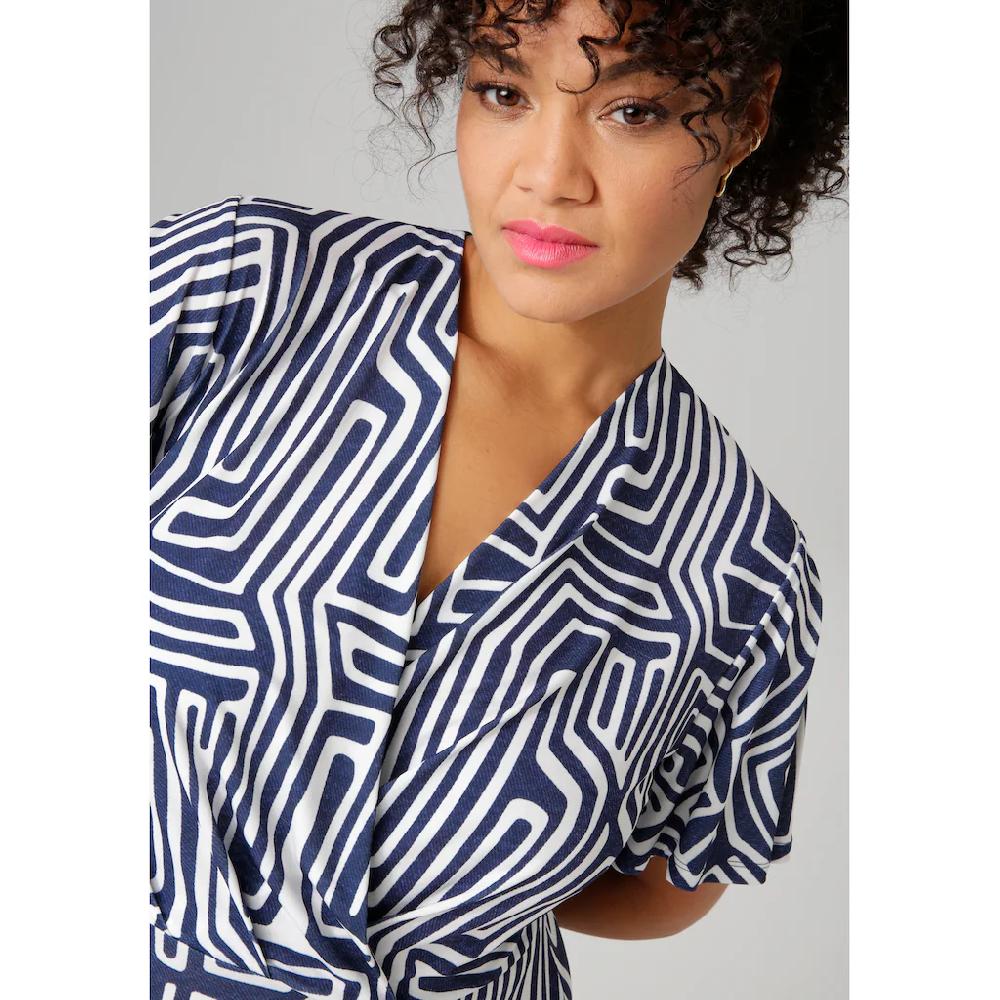 Aniston PLUS Jerseykleid Mit V-Ausschnitt In Wickeloptik - NEUE KOLLEKTION