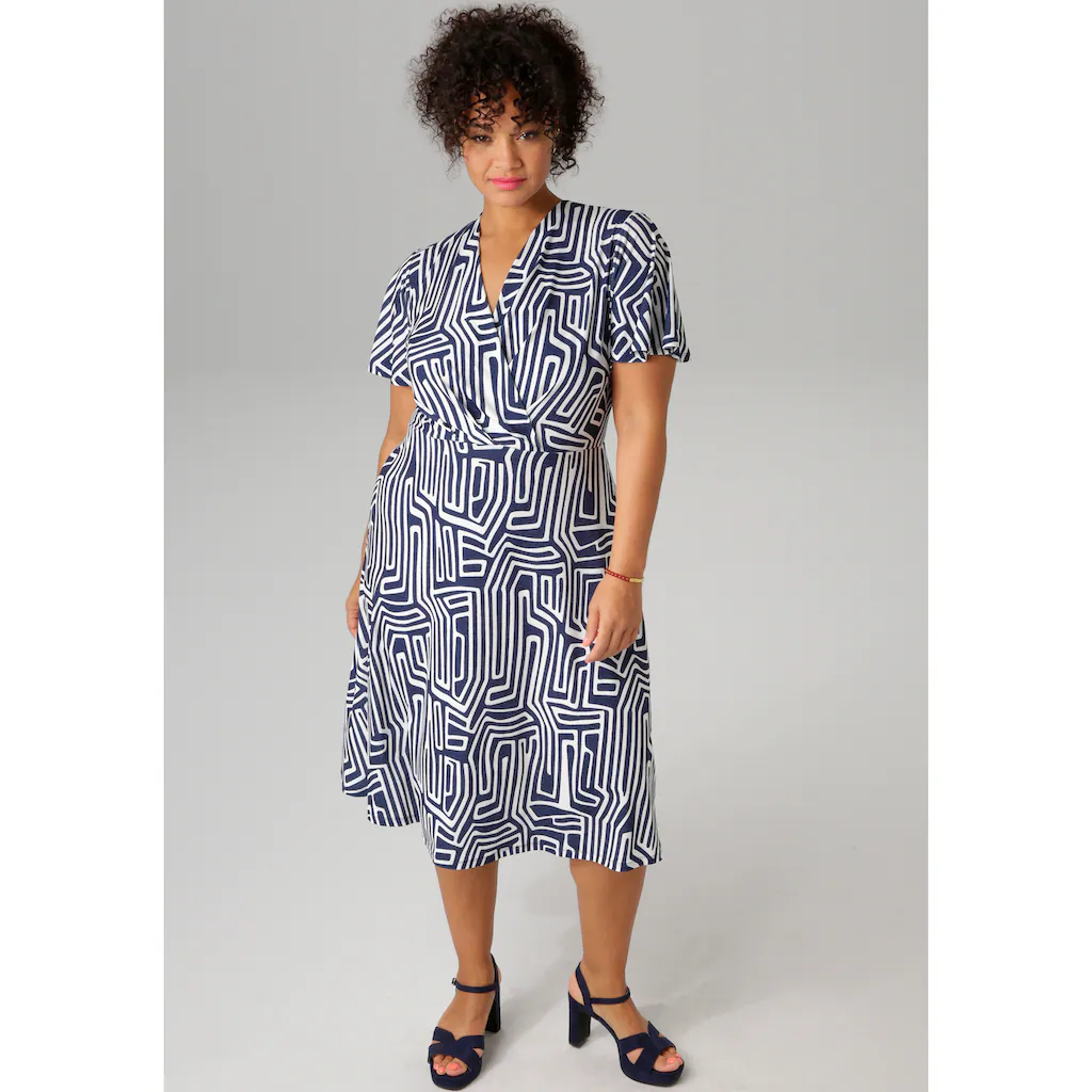 Aniston PLUS Jerseykleid mit V-Ausschnitt in Wickeloptik - NEUE KOLLEKTION