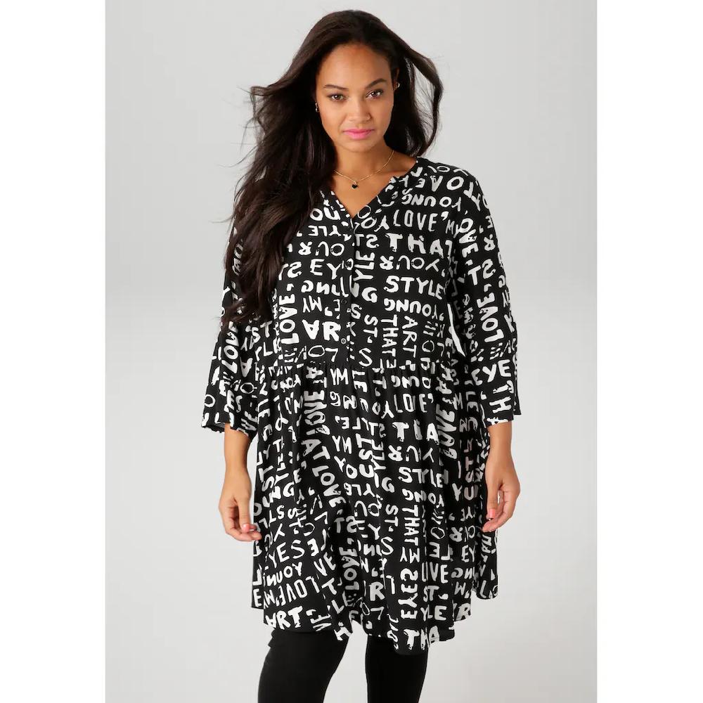 Aniston PLUS Longbluse mit aussagekräftigem Alloverdruck - NEUE KOLLEKTION