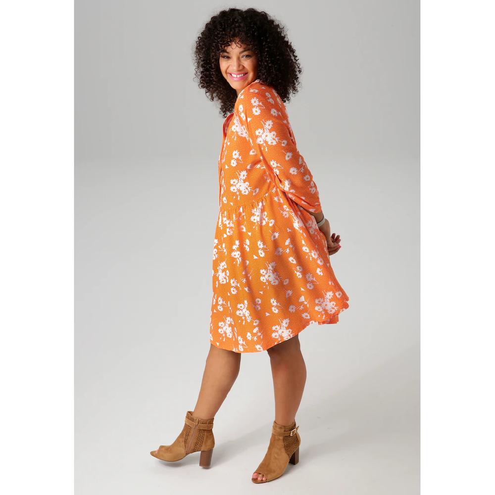 Aniston PLUS Longbluse Mit Blumen Und Kleinen Pünktchen Bedruckt - NEUE KOLLEKTION