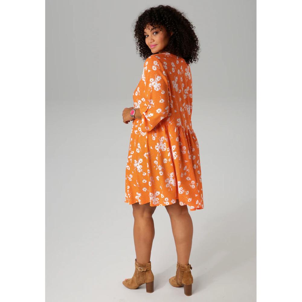 Aniston PLUS Longbluse Mit Blumen Und Kleinen Pünktchen Bedruckt - NEUE KOLLEKTION