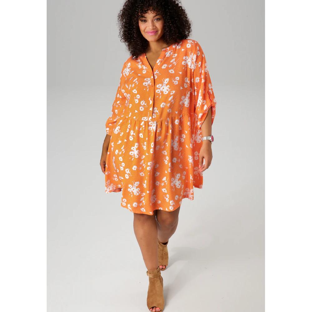 Aniston PLUS Longbluse mit Blumen und kleinen Pünktchen bedruckt - NEUE KOLLEKTION