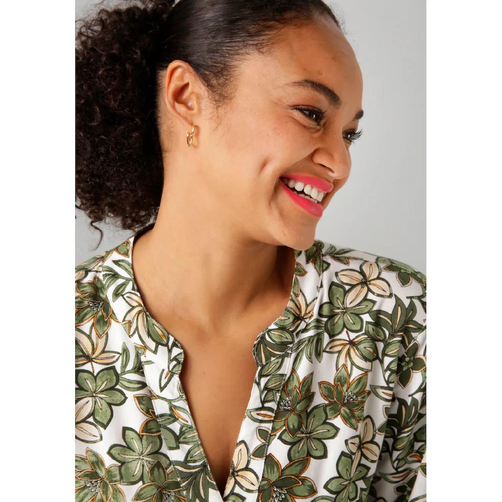 Aniston PLUS Longbluse Mit Farbharmonischen Blumen Bedruckt - NEUE KOLLEKTION