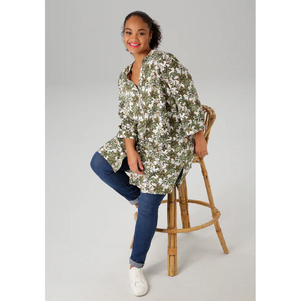 Aniston PLUS Longbluse Mit Farbharmonischen Blumen Bedruckt - NEUE KOLLEKTION