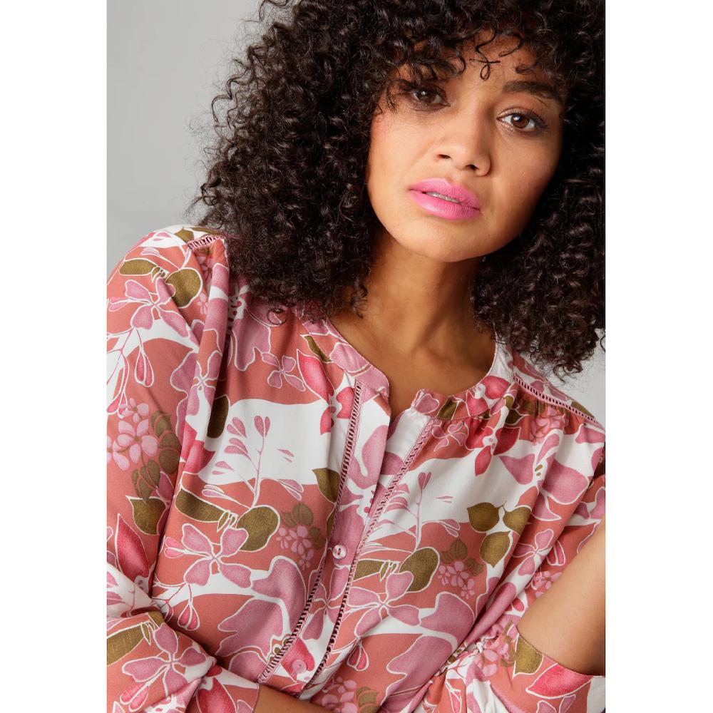 Aniston PLUS Longbluse Mit Häkelapplikation Entlang Der Knopfleiste - NEUE KOLLEKTION