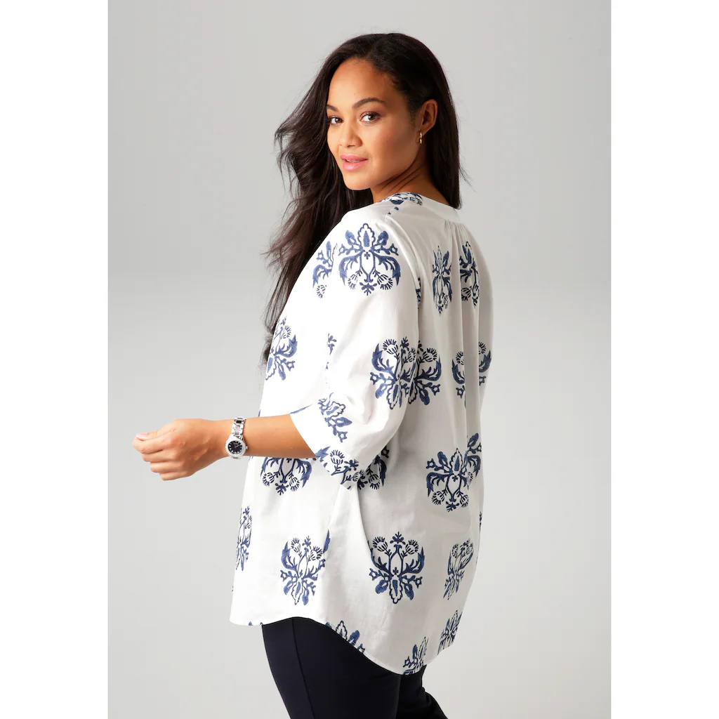 Aniston PLUS Longbluse Mit Ornamenten Bedruckt - Jedes Teil Ein Unikat - NEUE KOLLEKTION