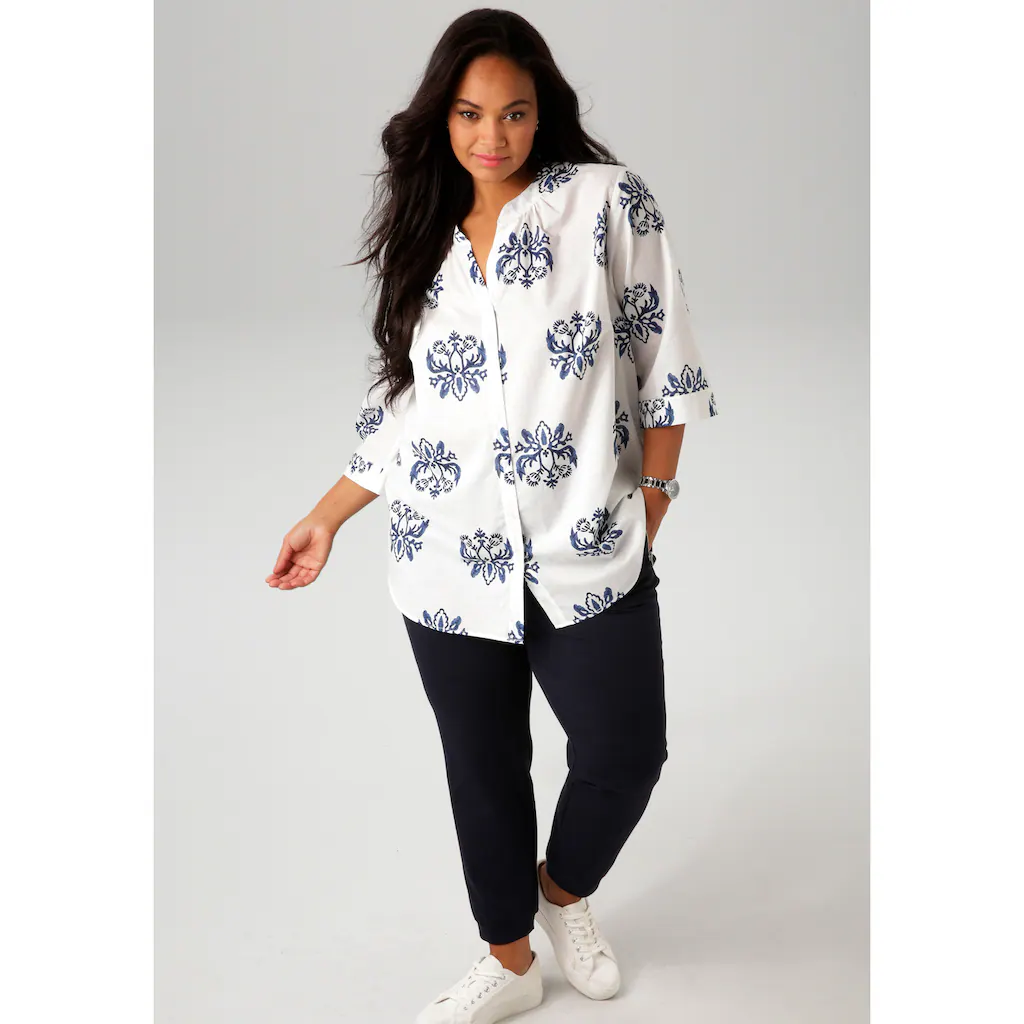 Aniston PLUS Longbluse Mit Ornamenten Bedruckt - Jedes Teil Ein Unikat - NEUE KOLLEKTION
