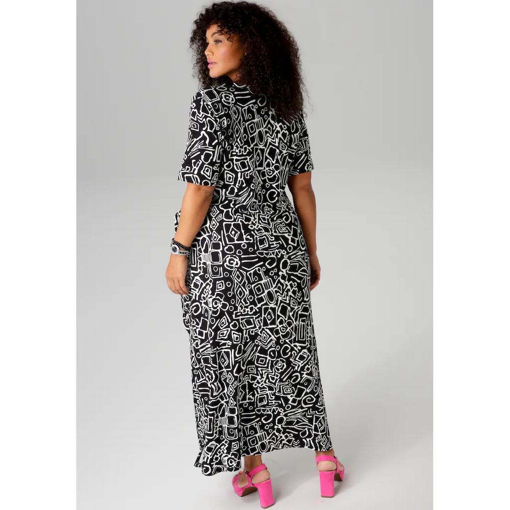 Aniston PLUS Maxikleid In Wickel-Optik Durch Seitliches Bindeband - NEUE KOLLEKTION