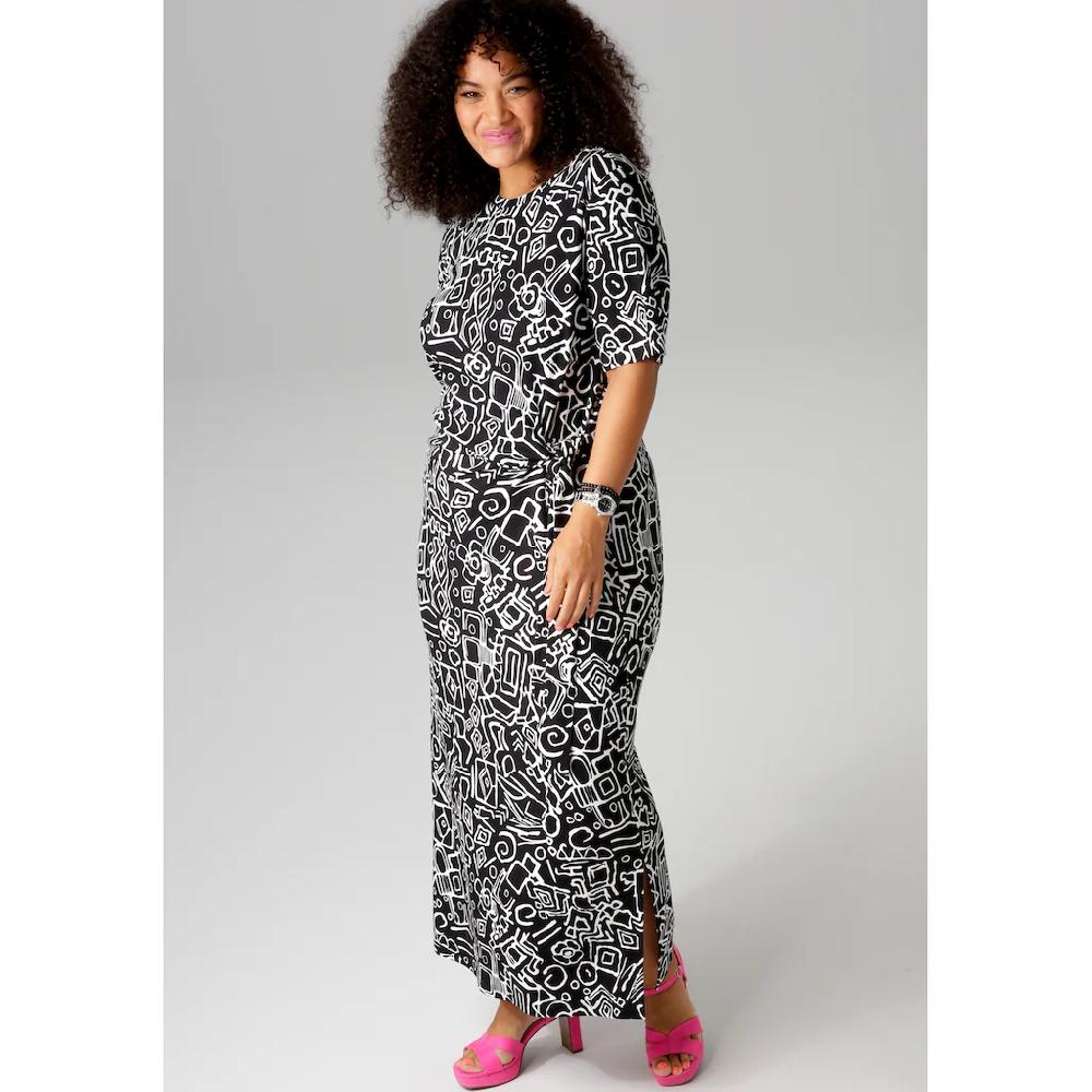 Aniston PLUS Maxikleid In Wickel-Optik Durch Seitliches Bindeband - NEUE KOLLEKTION