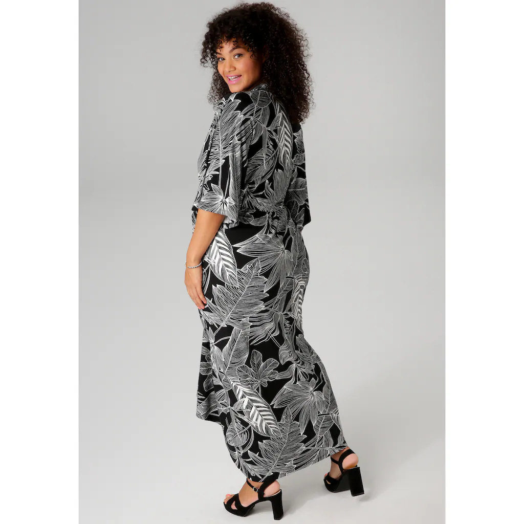 Aniston PLUS Maxikleid Mit Bezaubernden Großflächigen Blättern Bedruckt - NEUE KOLLEKTION