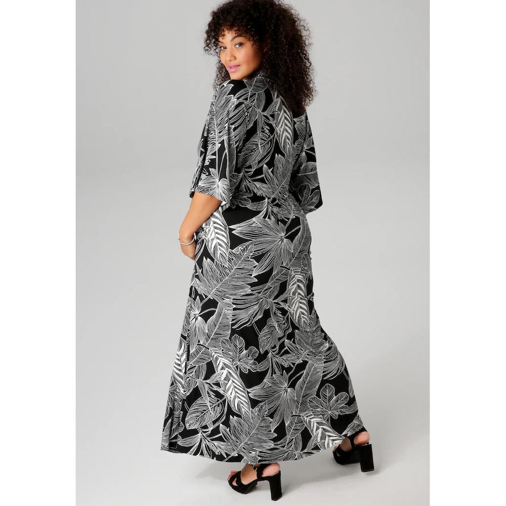 Aniston PLUS Maxikleid Mit Bezaubernden Großflächigen Blättern Bedruckt - NEUE KOLLEKTION