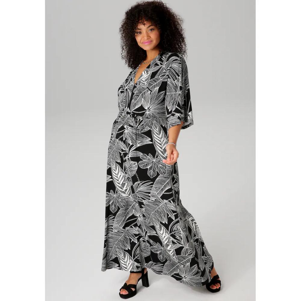 Aniston PLUS Maxikleid Mit Bezaubernden Großflächigen Blättern Bedruckt - NEUE KOLLEKTION