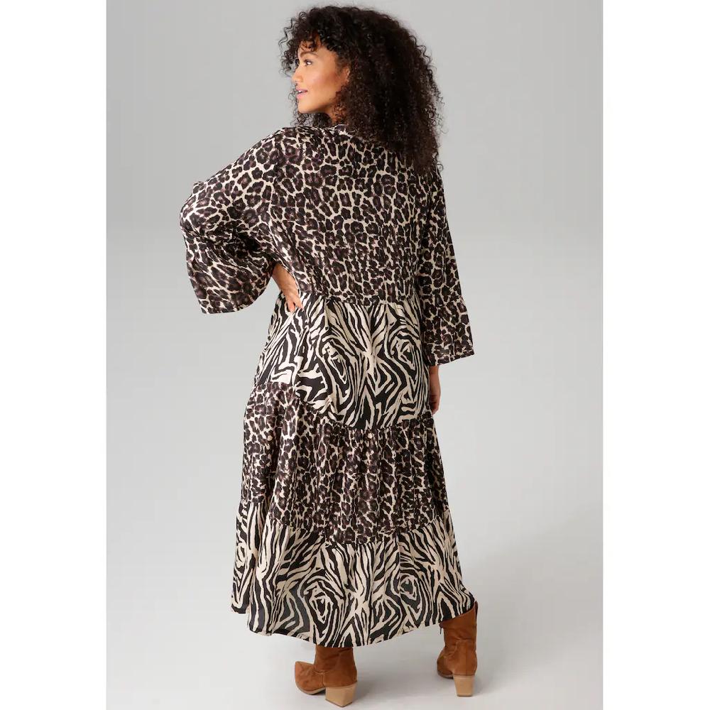 Aniston PLUS Midikleid Im Extravaganten Animal-Zebra-Printmix-NEUE KOLLEKTION