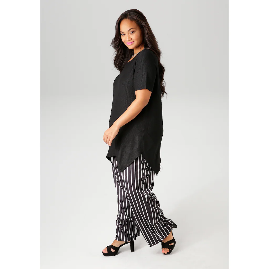 Aniston PLUS Schlupfhose In Unifarben Oder Gestreift - Du Hast Die Wahl - NEUE KOLLEKTION