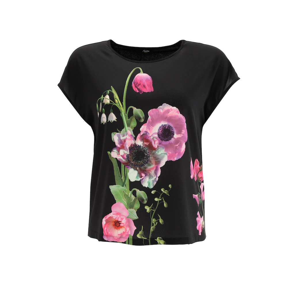 Aniston PLUS Shirtbluse Mit Farbenfrohen Großflächigen Blumen Bedruckt - NEUE KOLLEKTION
